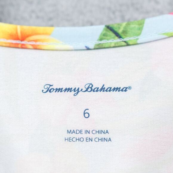 TOMMY BAHAMA Tropical Floral Tiered Midi Dress Parrot Bird Of Paradise Girls 6 - Picture 6 of 7